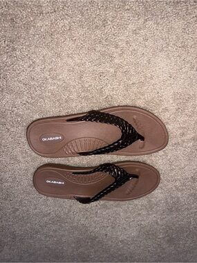 Okabashi Women's Brown Braided Strap Sandals